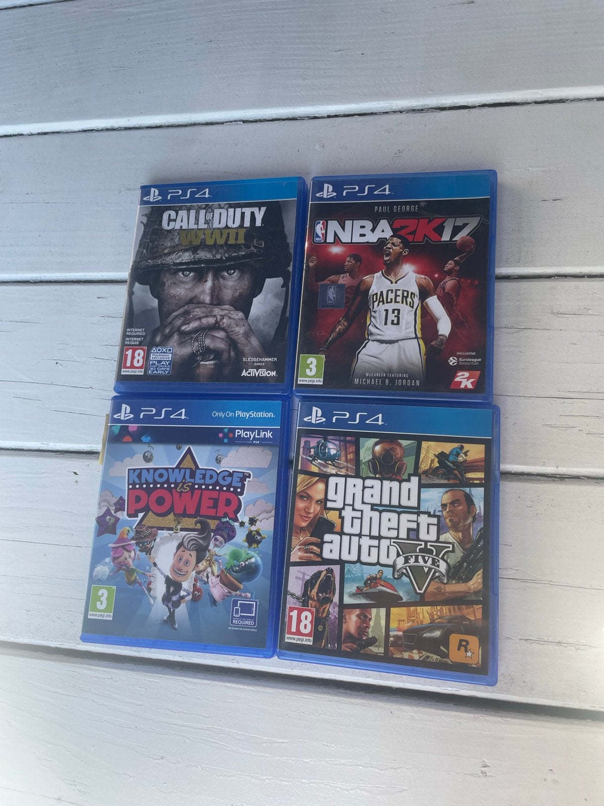 PS4 Games: Call of Duty, NBA 2K17, Knowledge is Power, GTA V, Gebruikt, Vanaf 18 jaar, Overige genres, Eén computer