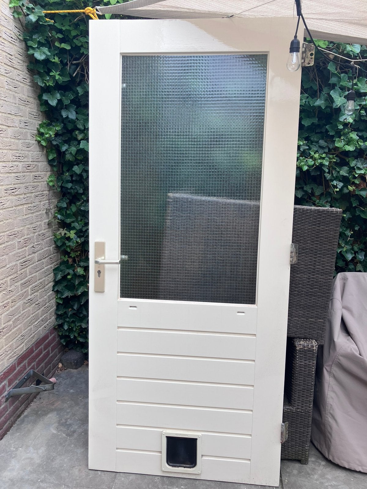 Buitendeur met glas, Doe-het-zelf en Verbouw, Deuren en Horren, Ophalen, Gebruikt, 80 tot 100 cm, Buitendeur