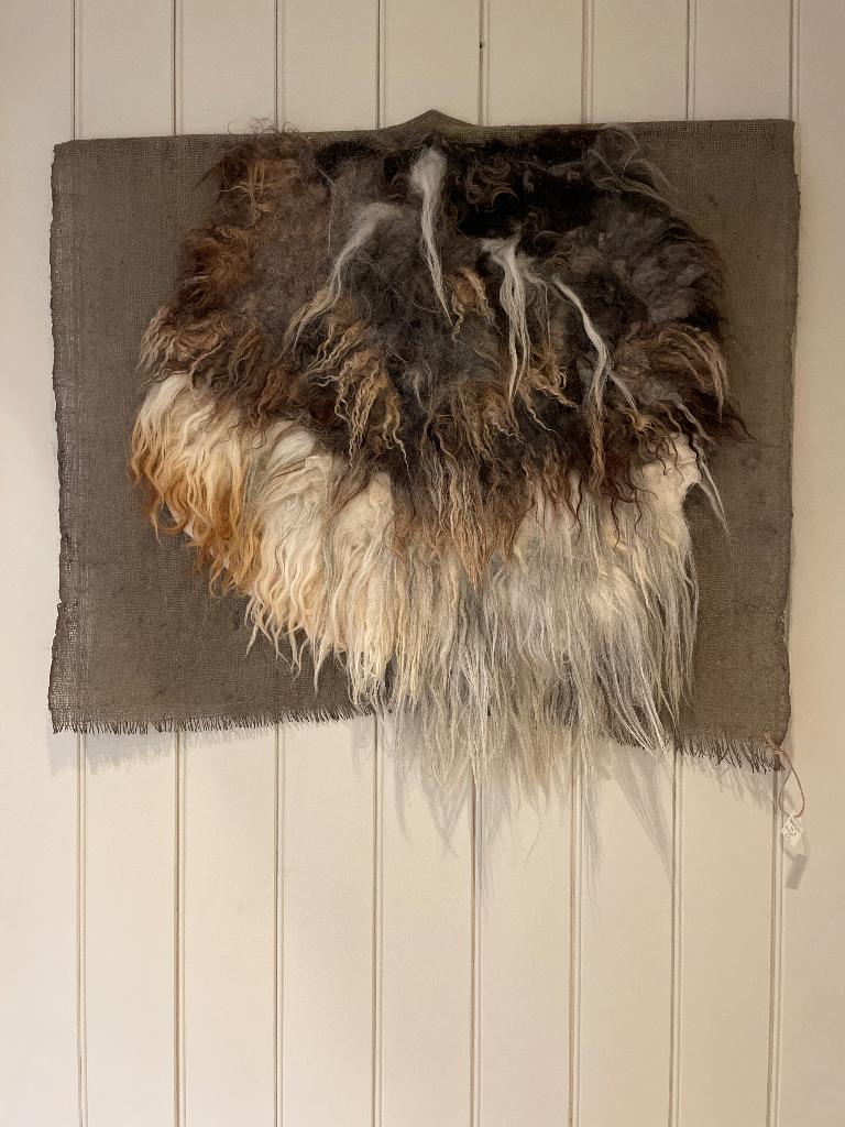 Wandkleed van schapenwol in natuurlijke kleuren - Handmade, Ophalen, Wandhanger, Nieuw, Natuurlijk materiaal