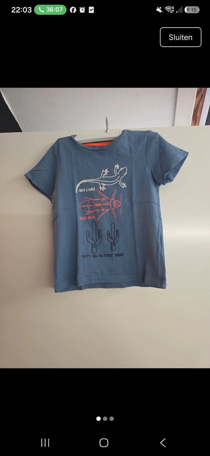 Hema T-shirt met 'Good Vibes' en reptielenprint, Kinderen en Baby's, Kinderkleding | Maat 170, Gebruikt, Verzenden, Shirt of Longsleeve