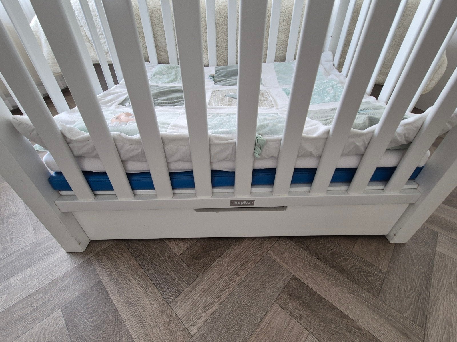 Witte Bopita box met matras en boxkleed, Ophalen of Verzenden, Gebruikt