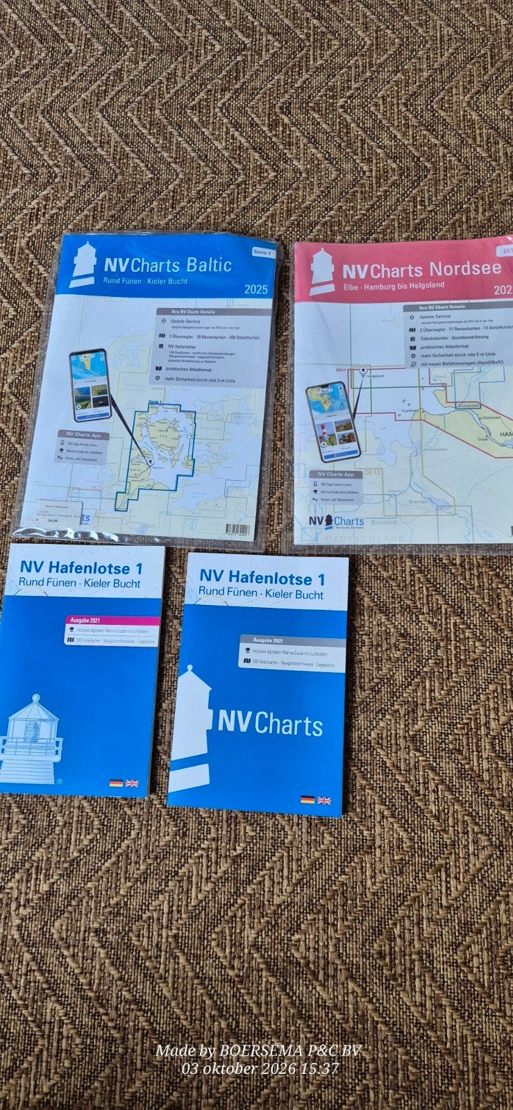 NV Charts Baltic & Nordsee + Hafenlotse 1 (2025/2021), Boeken, Overige atlassen, 2000 tot heden, Zo goed als nieuw, Europa Overig