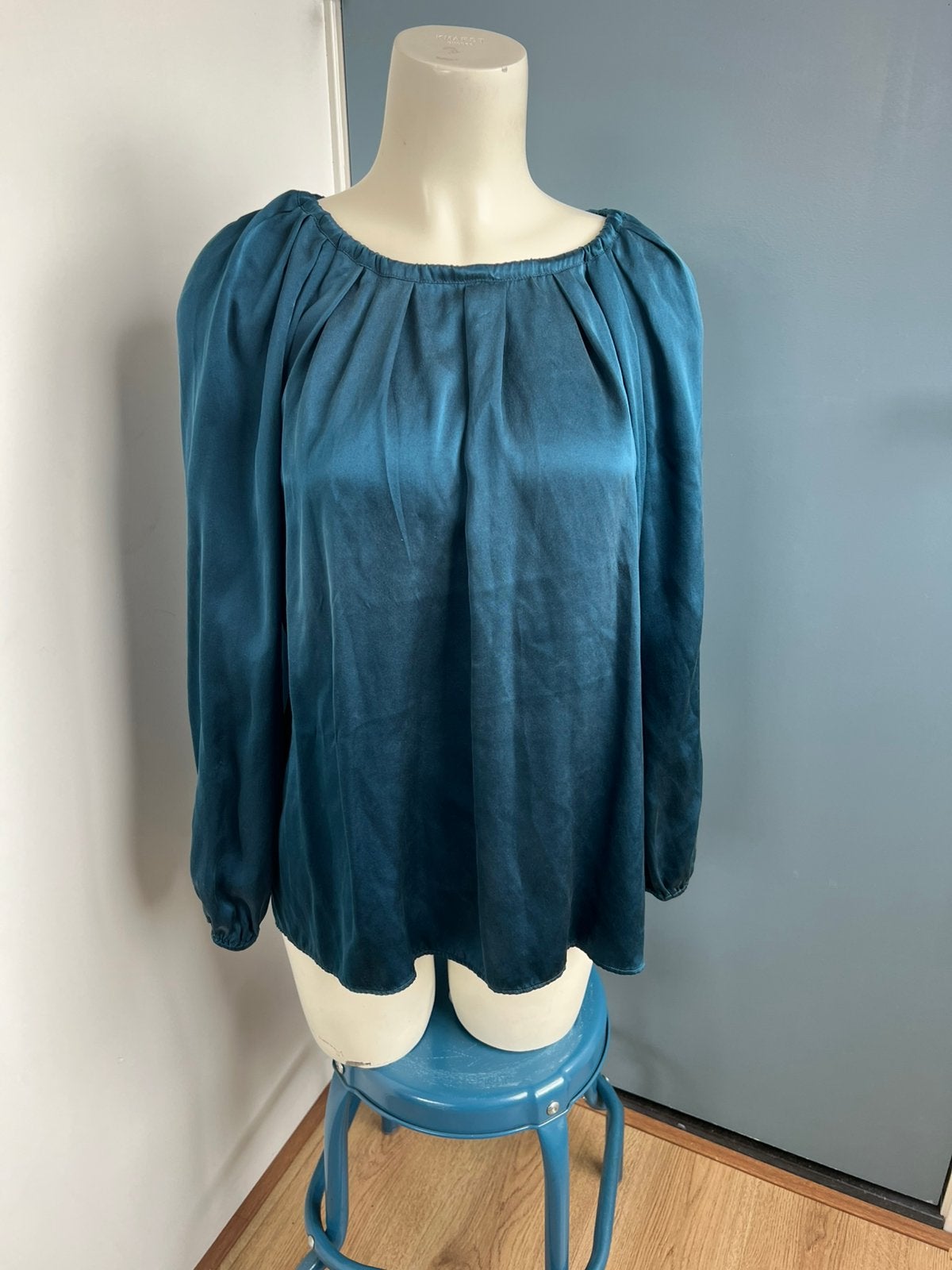 Repeat zijde petrol blauwgroen blouse 42, Kleding | Dames, Blouses en Tunieken, Overige kleuren, Maat 42/44 (L), Ophalen of Verzenden