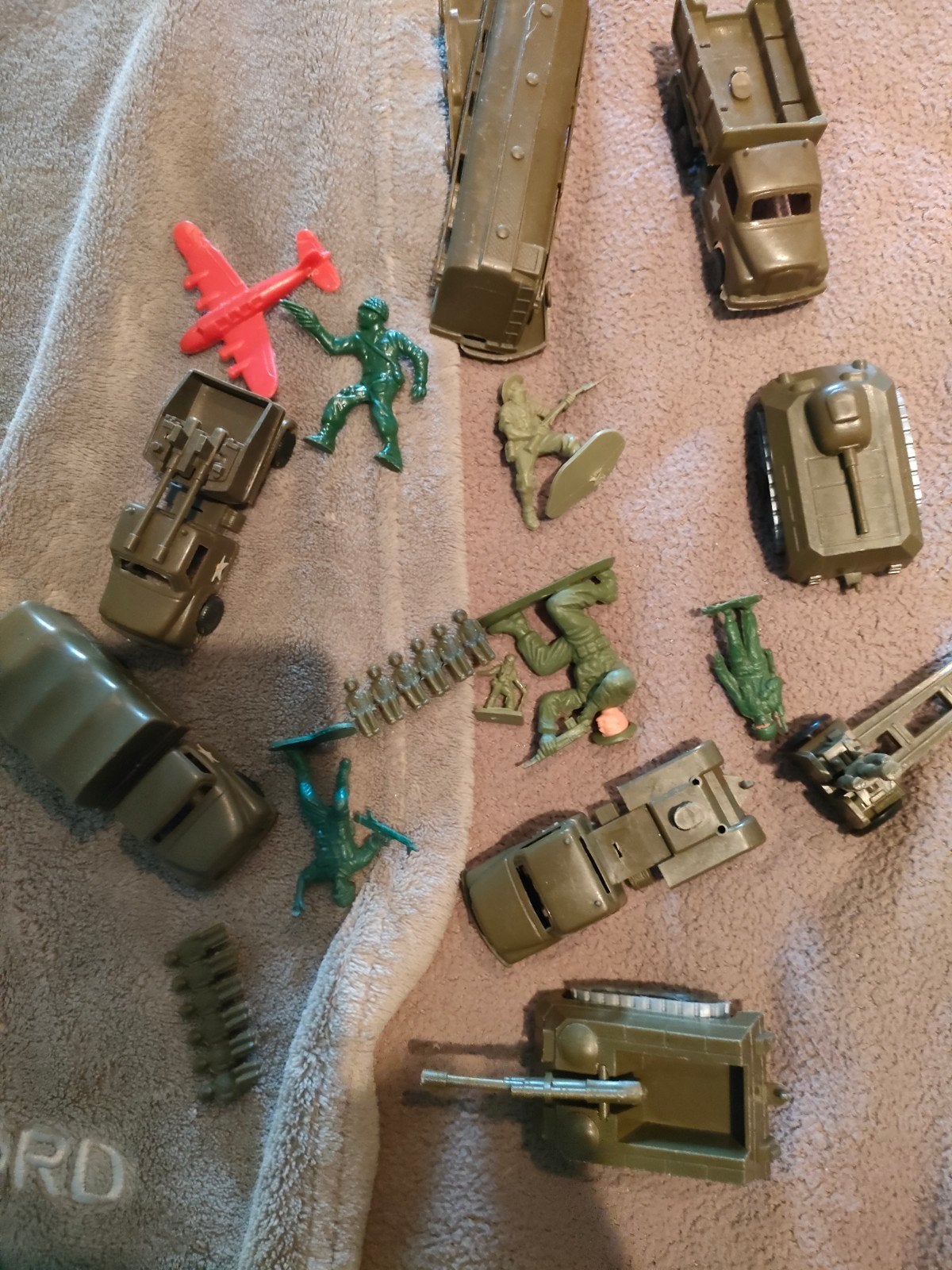 Vintage Speelgoed Leger Voertuigen en Soldaten Set, Ophalen of Verzenden, Gebruikt