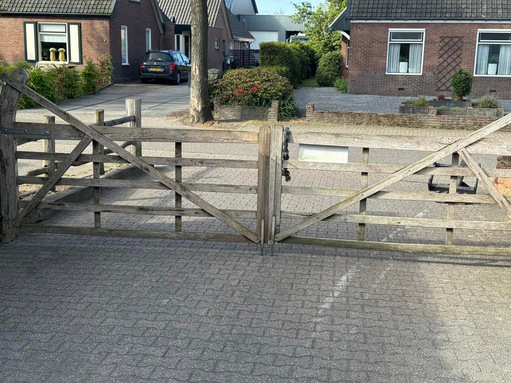 Eiken houten engels hekwerk poort weidehek landhek, Ophalen, Zo goed als nieuw, Hout, Tuinhek
