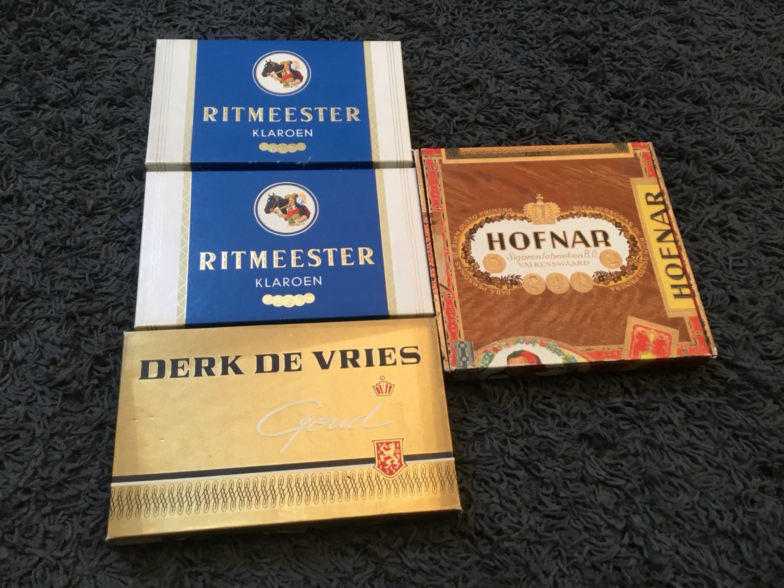 Vintage sigarenkistjes: Ritmeester, Hofnar, Derk de Vries, Ophalen of Verzenden, Gebruikt, Tabaksdoos of Verpakking