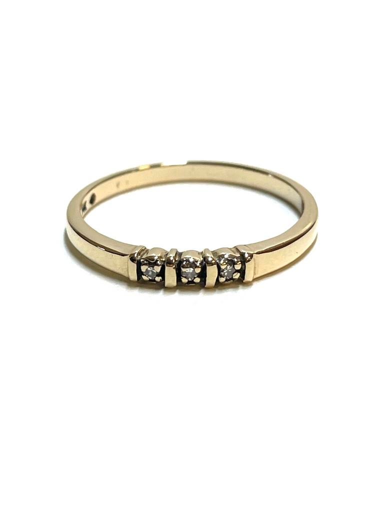 14k gouden ring met diamanten, -, -, Ophalen of Verzenden, Zo goed als nieuw