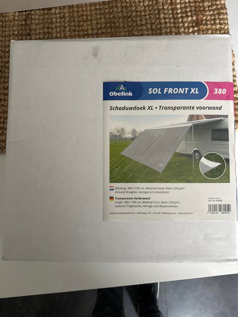 Obelink Sol Front XL 380 Schaduwdoek - Transparante Voorwand, Ophalen of Verzenden, Nieuw