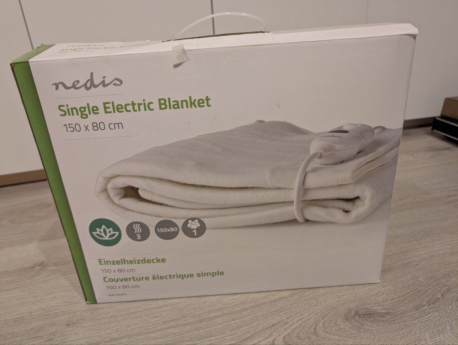 Nedis Elektrische Deken - Eenpersoons - 150x80 cm, Overige merken, Jongetje of Meisje, Wit, Eenpersoonsbed