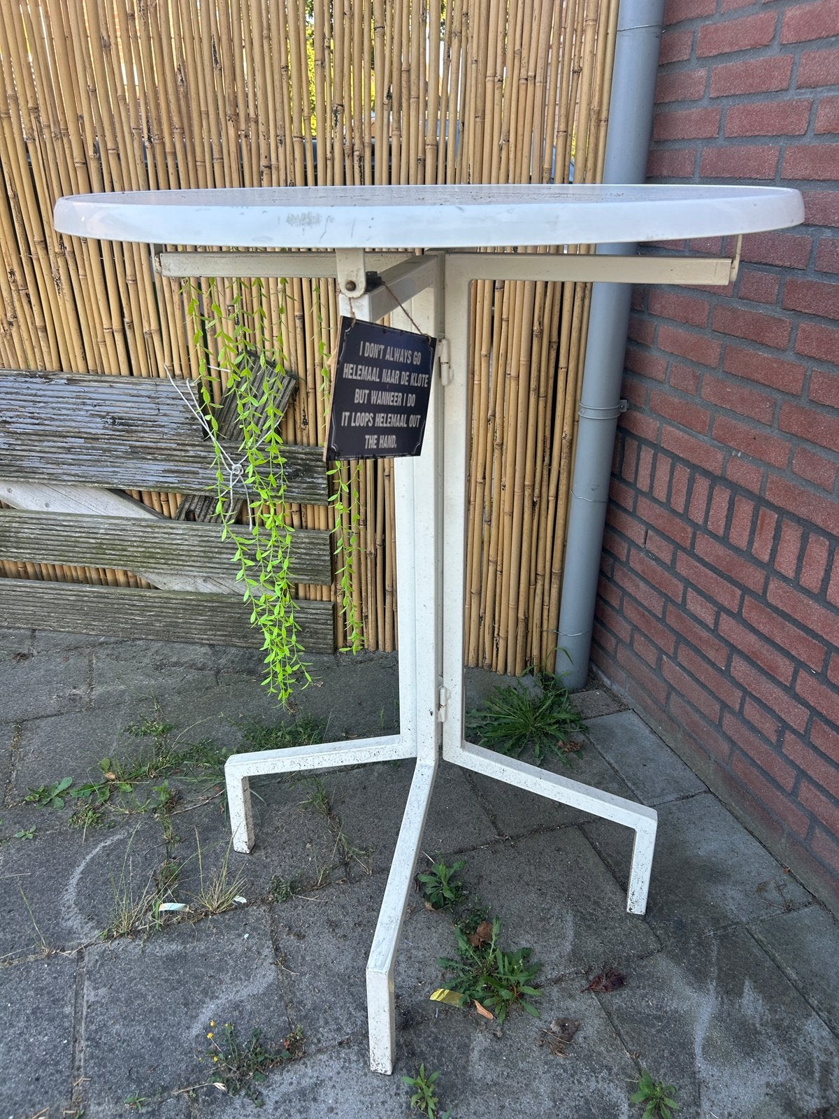 2 Statafels zeer stevig en stabiel. Stalen poten, Ophalen, Zo goed als nieuw