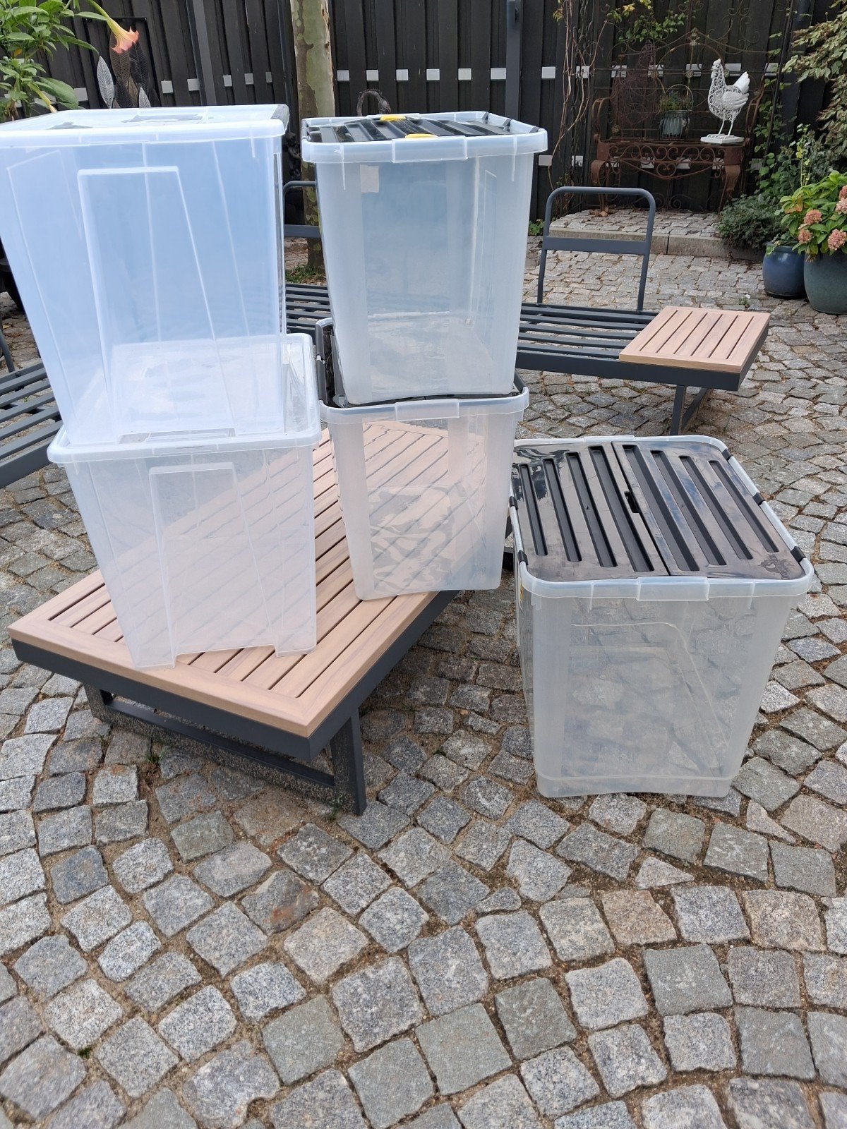 Te koop: 5 plastic opbergkratten., Ophalen, Minder dan 40 cm, Minder dan 35 cm