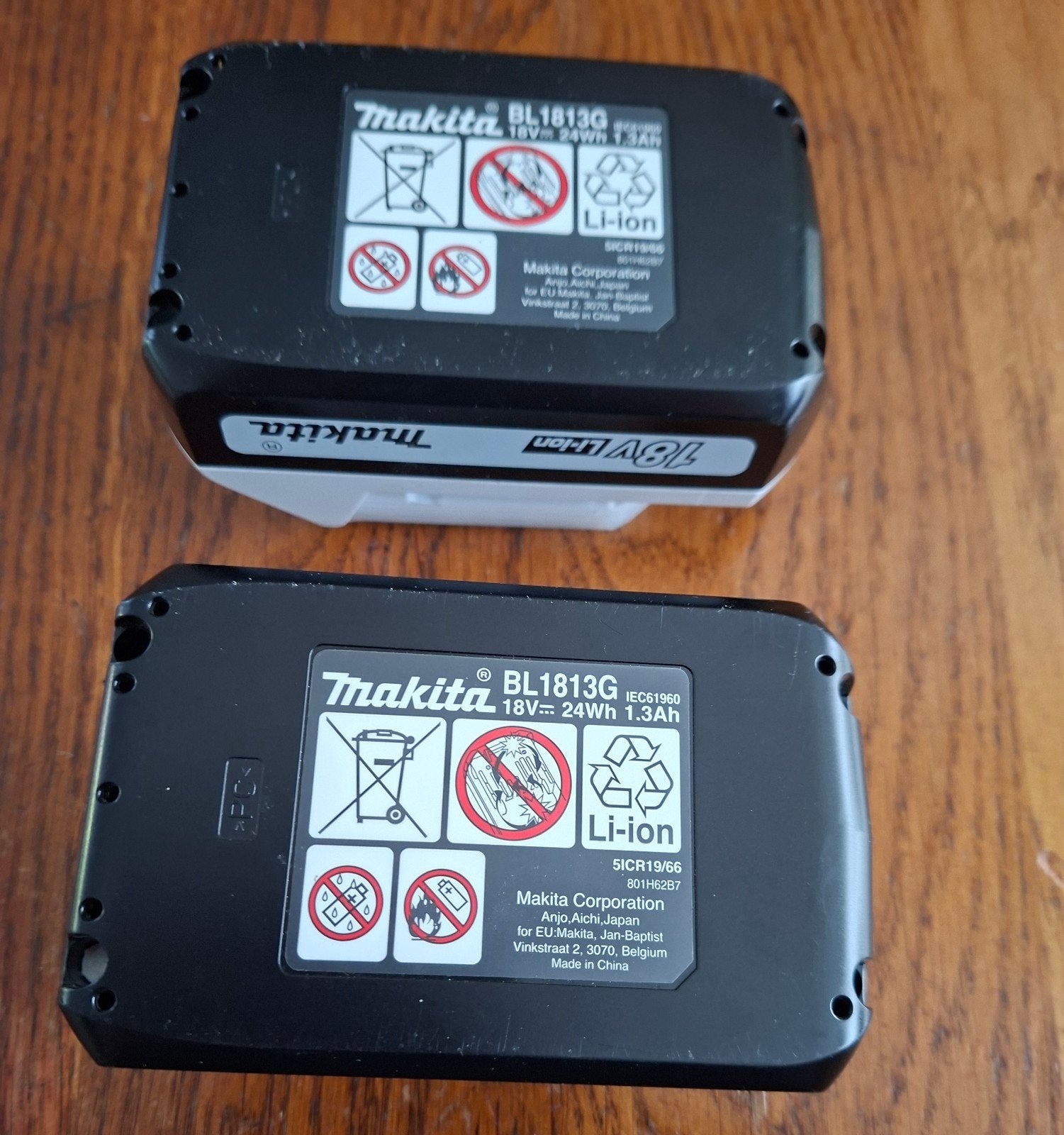 Defecte Makita BL1813G accu's (18V, 1.3Ah), Doe-het-zelf en Verbouw, Elektra en Kabels, Ophalen of Verzenden, Gebruikt, Overige merken