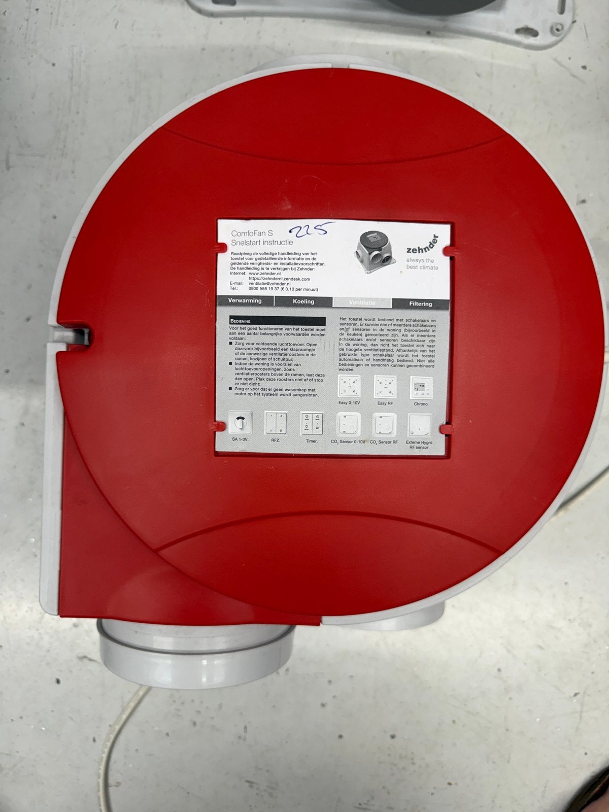 Zehnder ComfoFan S Ventilator/Afzuiger zo goed als nieuw, Doe-het-zelf en Verbouw, Ventilatie en Afzuiging, Ophalen, Zo goed als nieuw