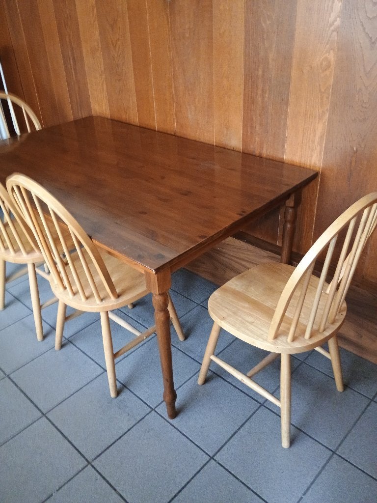 eethoek  + 4 stoelen  t.e.a.b., Huis en Inrichting, Ophalen, Gebruikt, 100 tot 150 cm, 50 tot 100 cm