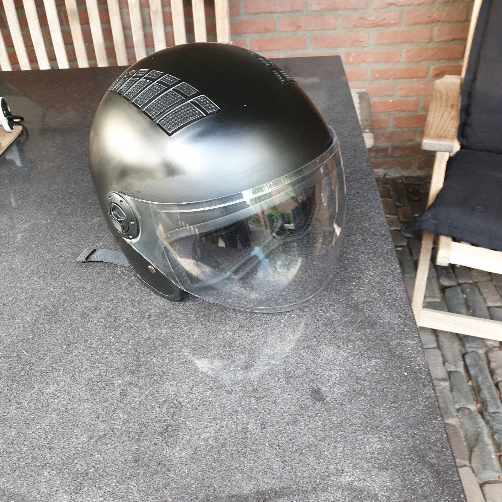 brommerhelm scooterhelm, Fietsen en Brommers, Brommerhelmen, Ophalen, Zo goed als nieuw