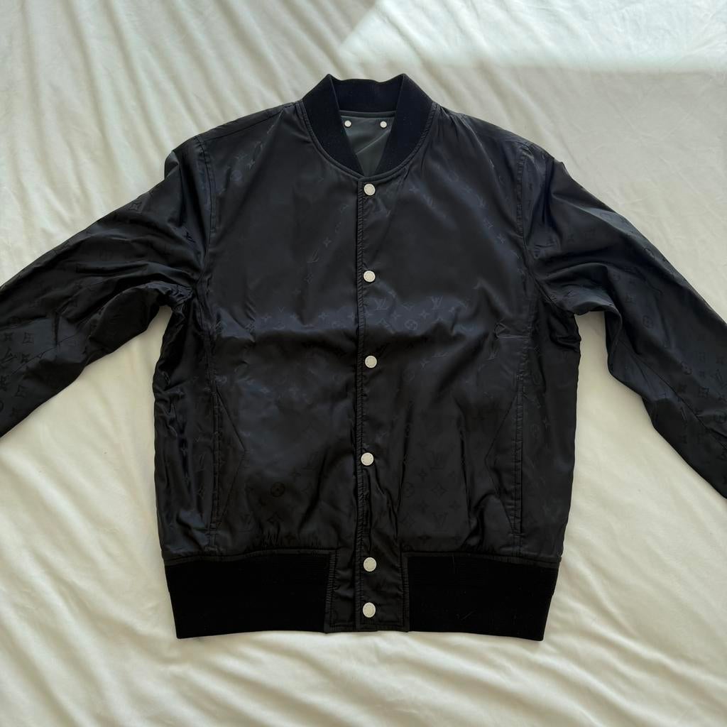 Louis Vuitton bomber leer/nylon reversible maat 50 (L), Ophalen of Verzenden, Zo goed als nieuw, Maat 48/50 (M), Zwart