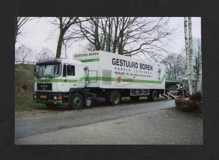 Foto Vrachtwagen MAN Neerijnen Van de Beek., 1980 tot heden, Foto, Ophalen of Verzenden, Zo goed als nieuw