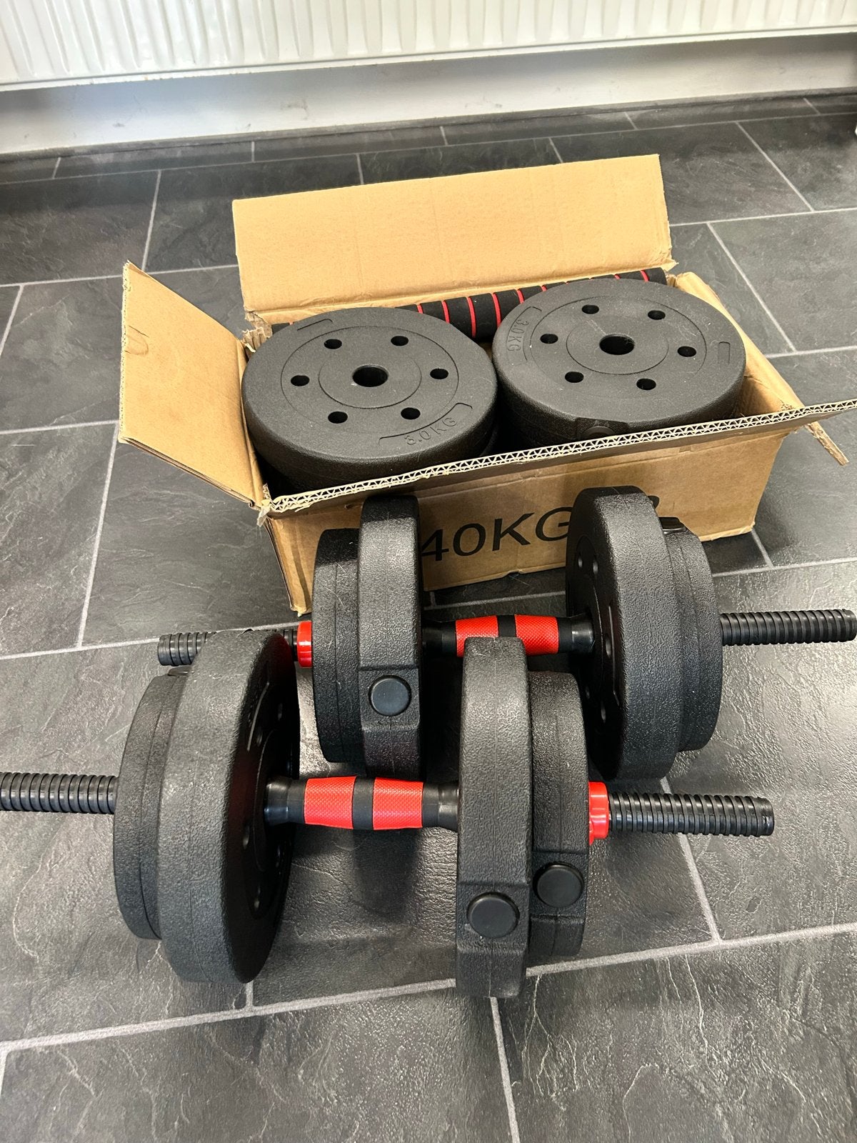 Dumbbellset 40KG - Verstelbare Halters voor Krachttraining, Ophalen of Verzenden, Zo goed als nieuw, Armen, Halterset