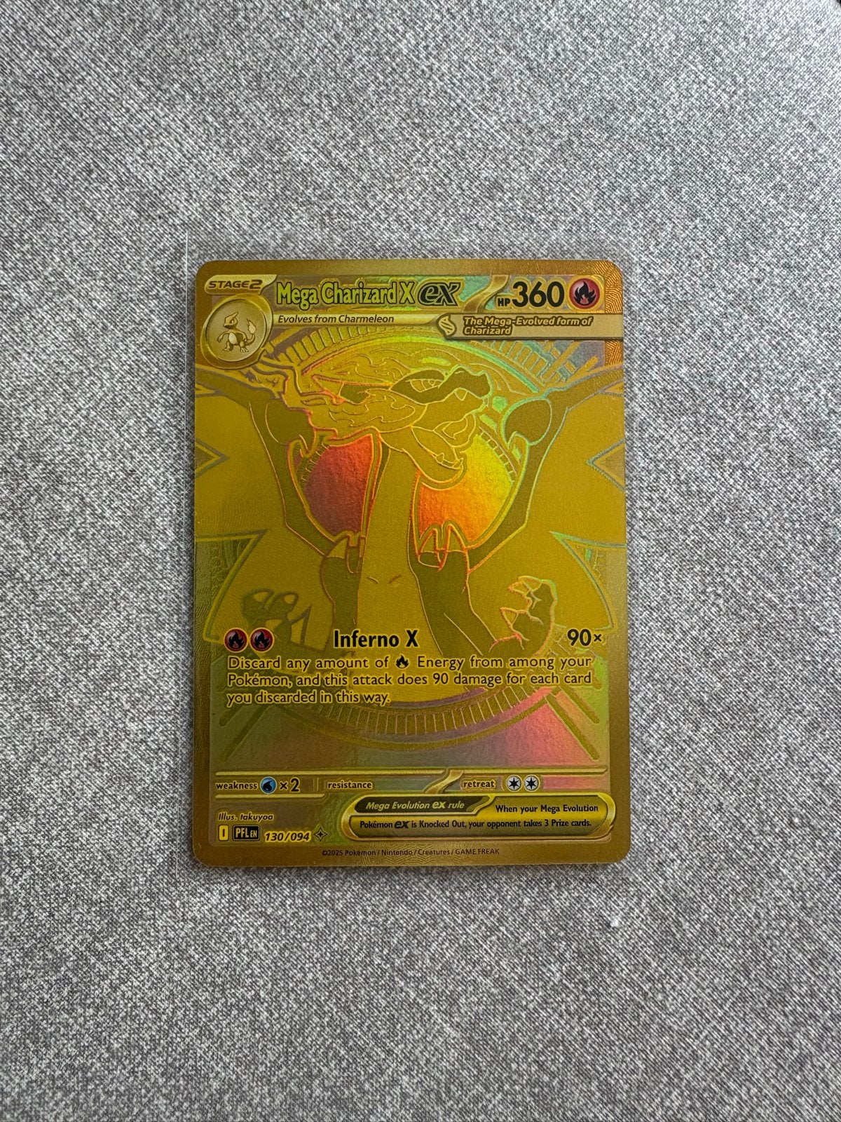 Mega Charizard X EX 130/094 - Full Art, Ophalen of Verzenden, Zo goed als nieuw, Losse kaart, Foil
