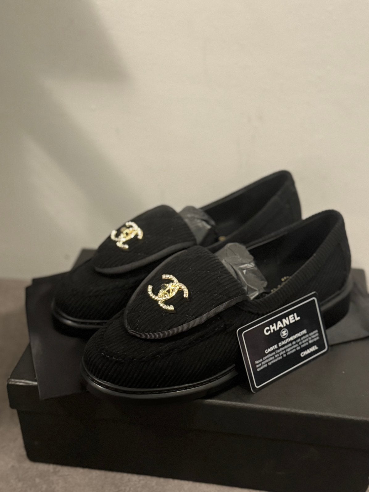 Channel loafers (38), Kleding | Dames, Zwart, Nieuw, Ophalen of Verzenden, Espadrilles of Moccasins