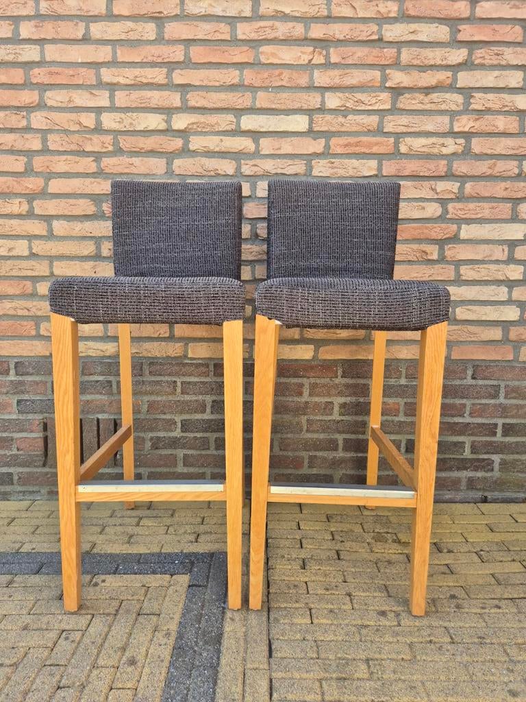Set van 2 IKEA HENRIKSDAL barkrukken - grijs/antraciet, Ophalen, Gebruikt, 90 cm of meer, Hout