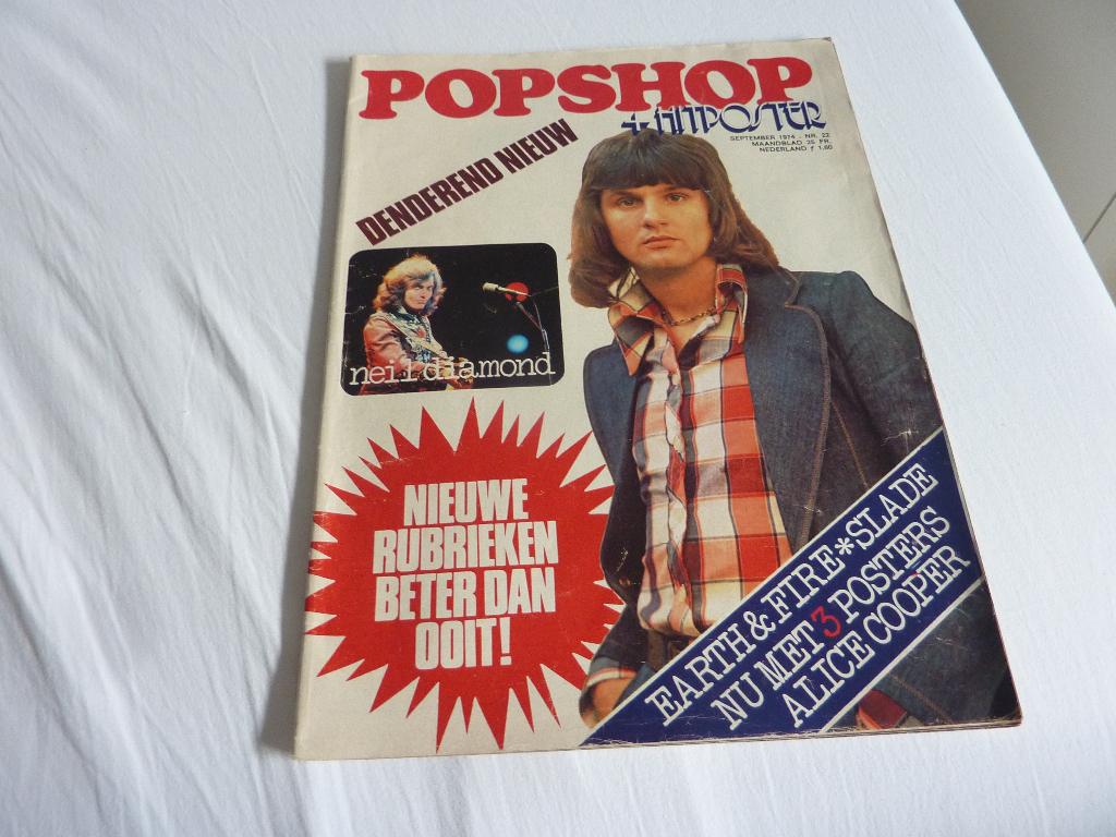 POPSHOP NR 22 1974-EARTH & FIRE-CATS-STONES-MUD-A TREFFERS, Verzenden, 1960 tot 1980, Tijdschrift