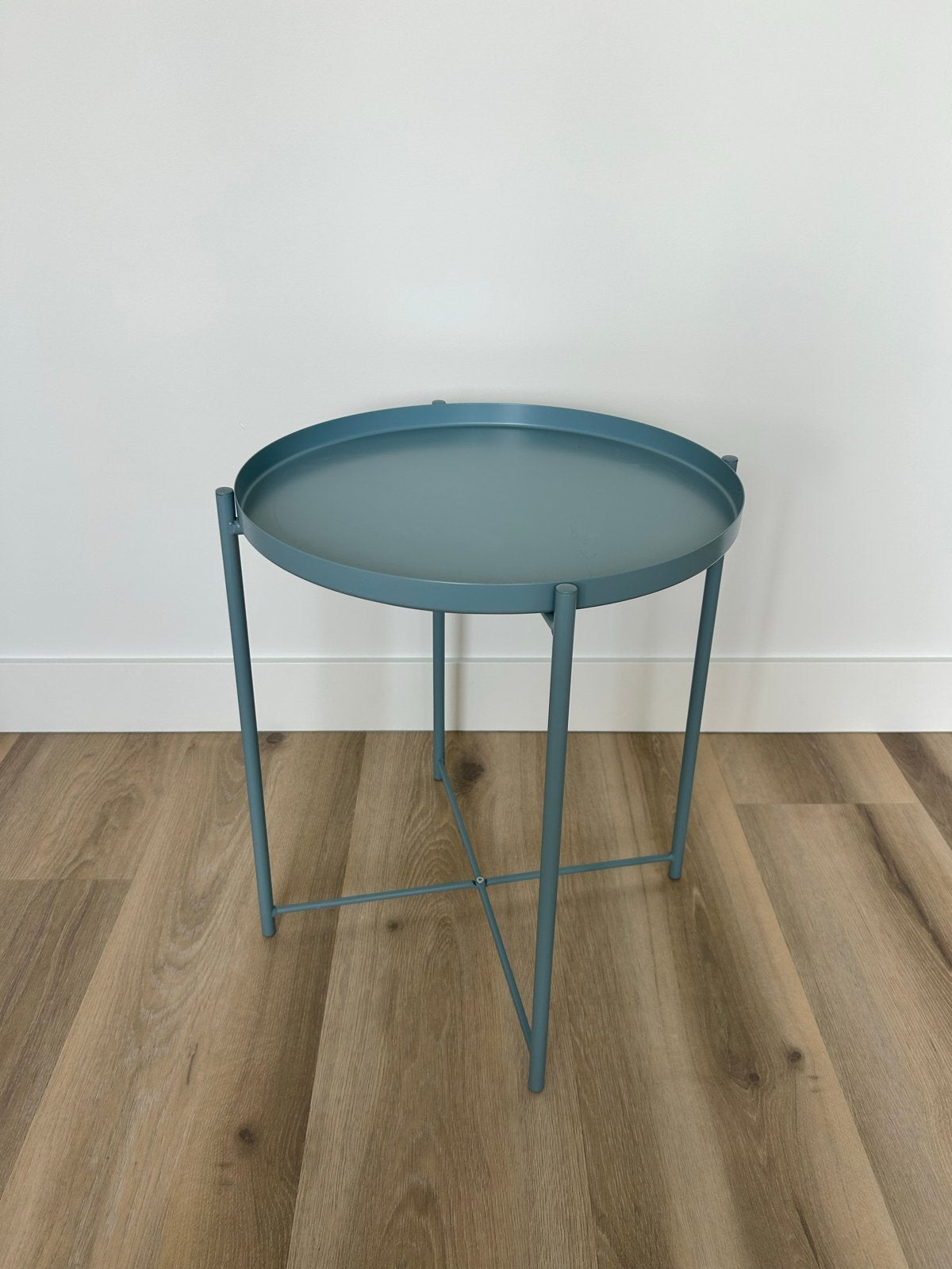 Ikea GLADOM salontafel/bijzettafel 45x53cm, 45 tot 60 cm, Minder dan 55 cm, Metaal of Aluminium, Rond