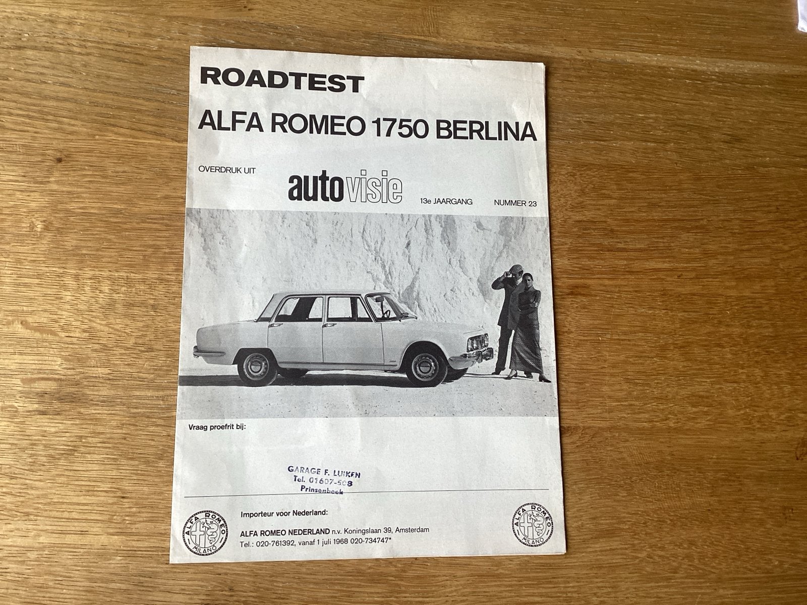 Roadtest Alfa Romeo 1750 Berlina - AutoVisie, Ophalen of Verzenden, Gelezen, Alfa Romeo