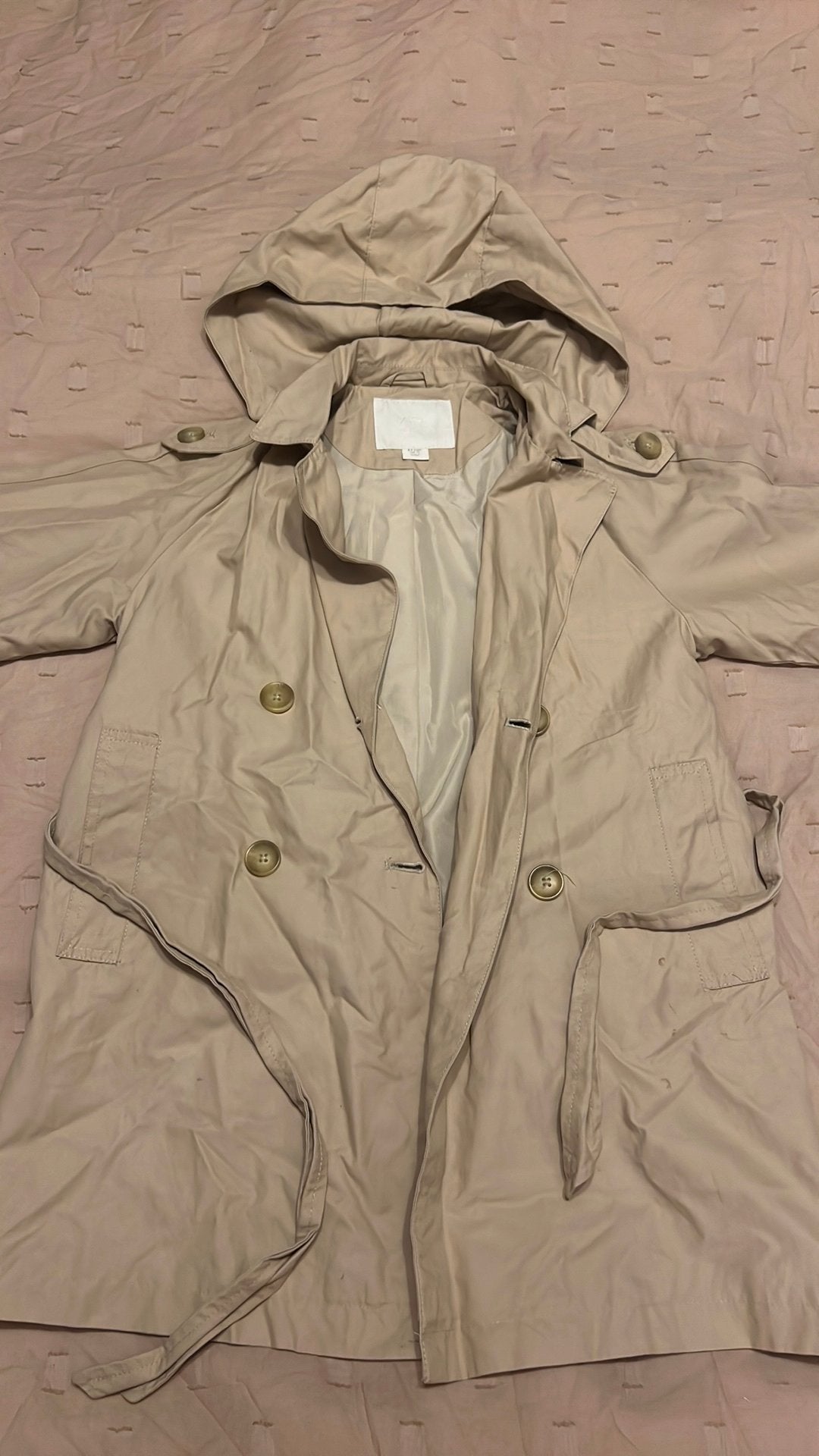 Meisjes trench coat maat 122, Ophalen, Zo goed als nieuw, Maat 34 (XS) of kleiner