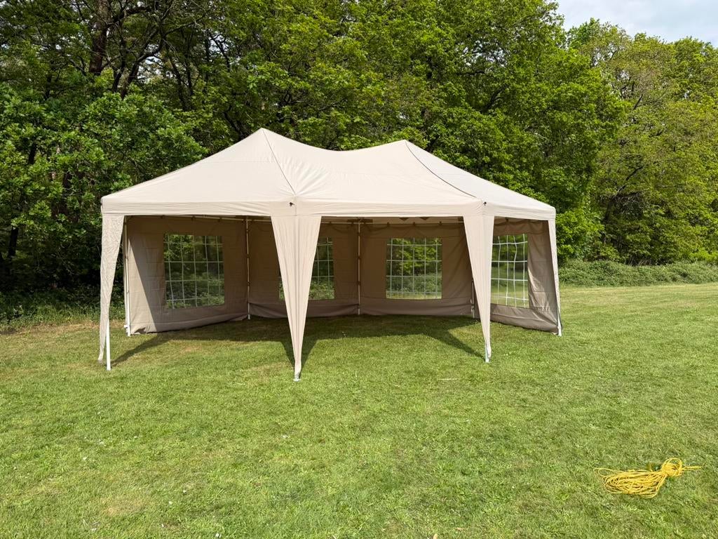 Zeer degelijke paviljoen tent met dikke buizen en 8 wanden, Ophalen, ., Zo goed als nieuw, Girque gazebo 5x6,8 m sw
