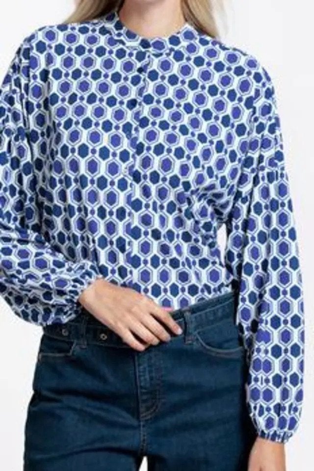 Studio Anneloes Hava hexagon blouse L, Ophalen of Verzenden, Zo goed als nieuw, Maat 42/44 (L), Blauw