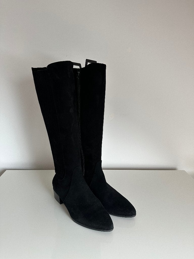 Suede dames laarzen zwart maat 38, Hoge laarzen, Zwart, Nieuw, Ophalen of Verzenden
