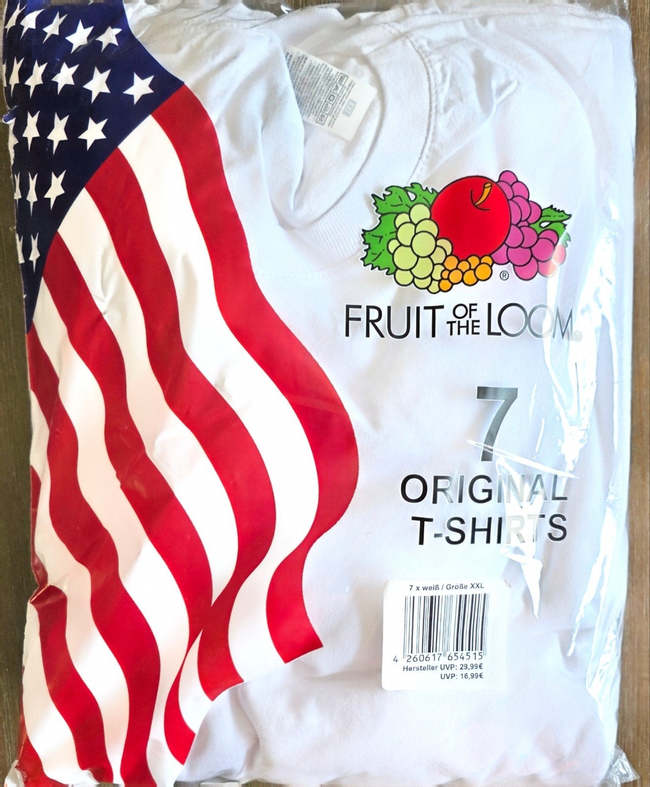 witte t-shirts XXL, 7 stuks van Fruit of the Loom, Kleding | Heren, T-shirts, Wit, Nieuw, Overige maten, Ophalen of Verzenden