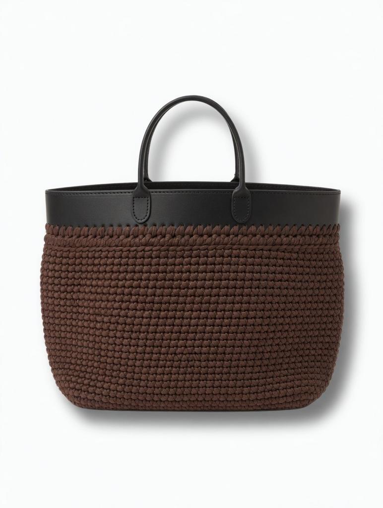 Handgemaakte getextureerde tote bag met gehaakt detail, Sieraden, Tassen en Uiterlijk, Tassen | Damestassen, Ophalen of Verzenden