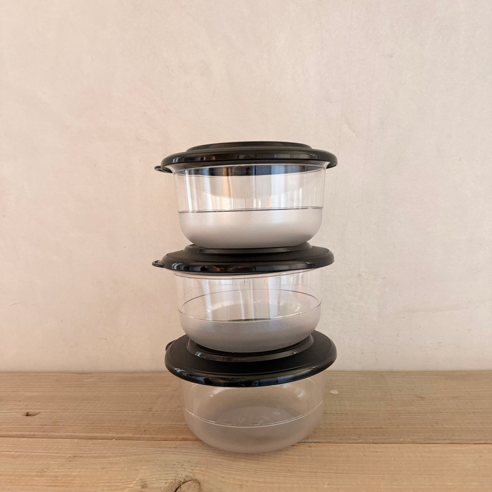 3 x Tupperware exclusieve serveer kom schaaltje 450 ml zwart, Ophalen of Verzenden, Schaal