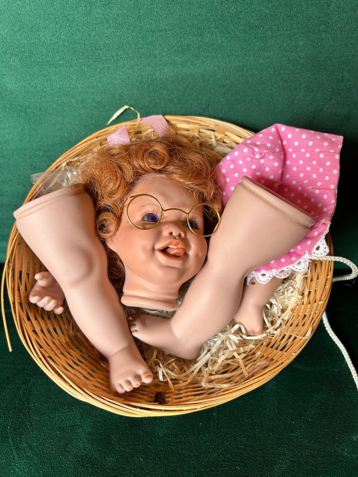 Vintage poppenonderdelen - Hoofd, armen, benen, Verzamelen, Ophalen of Verzenden, Gebruikt, Overige typen