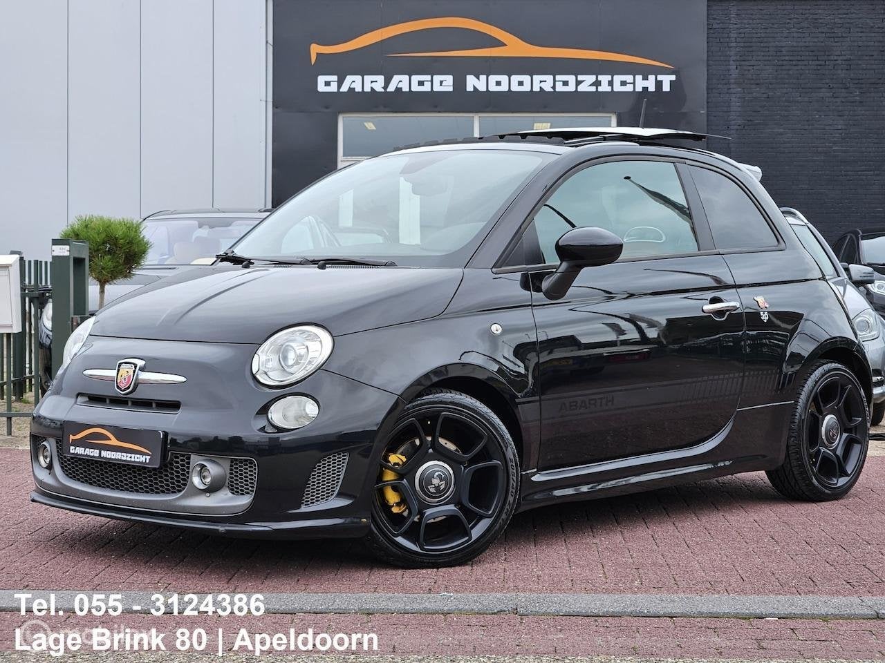 Fiat 500 Abarth 1.4 T-Jet 165PK 595, Auto's, Gebruikt, 4 cilinders, 4 stoelen, Zwart
