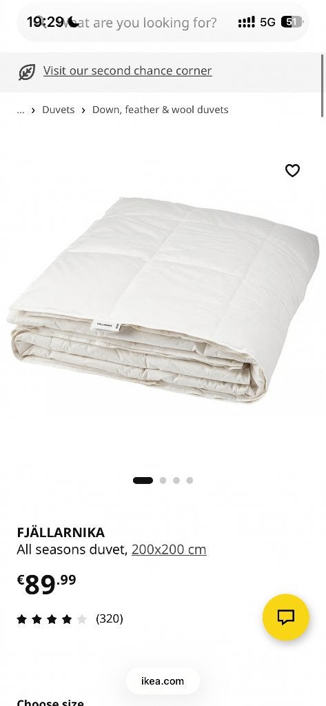 IKEA 3 in 1 duvet FJALLARNIKA, Ophalen, Wit, Tweepersoons, Deken of Dekbed