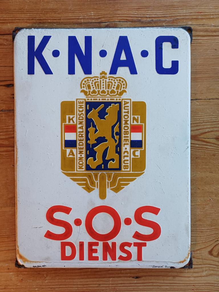 Emaille bord K.N.A.C, Ophalen of Verzenden