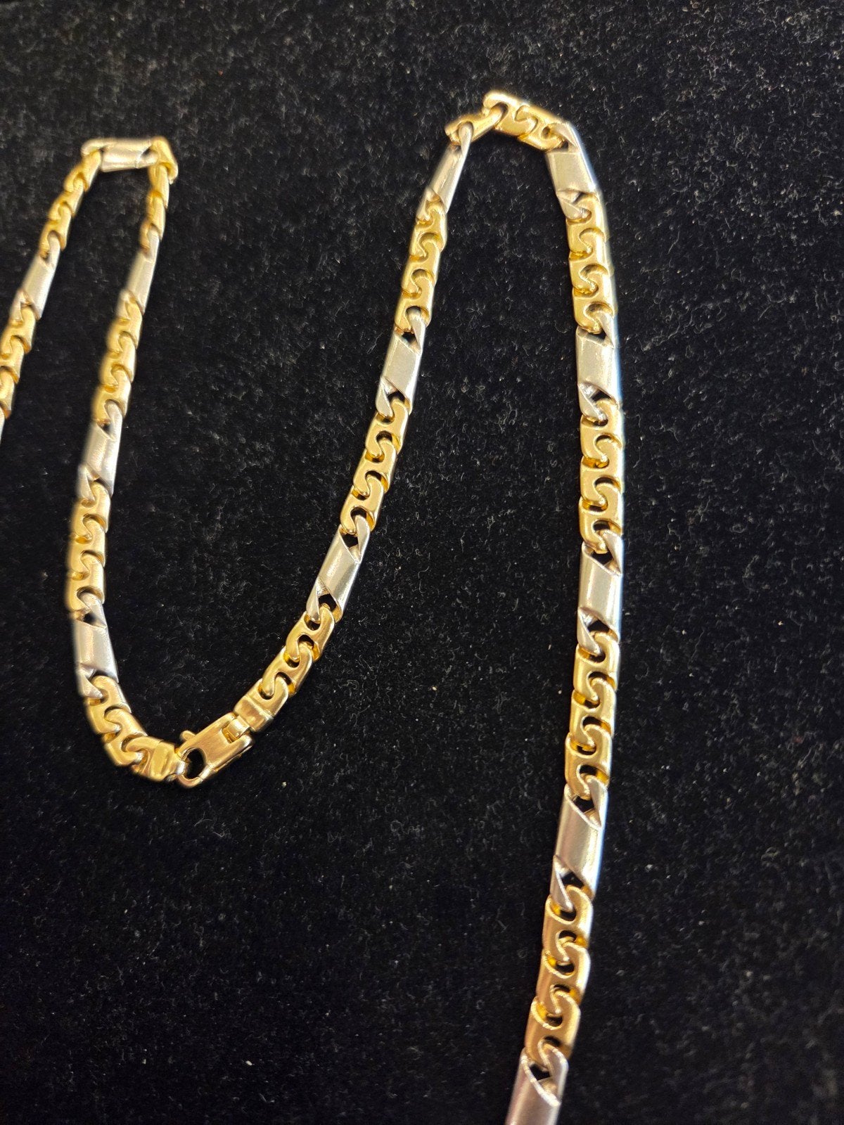 14 k gouden en witgouden ketting 57,9 gram 70 cm, Ophalen of Verzenden, Nieuw, Goud, Goud