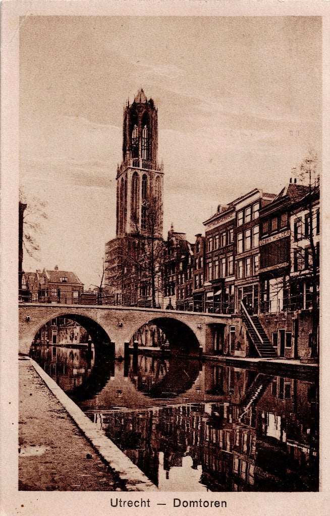 Utrecht – Domtoren. Gelopen Aarlanderveen 1928., Ophalen of Verzenden, 1920 tot 1940, Gelopen, Utrecht