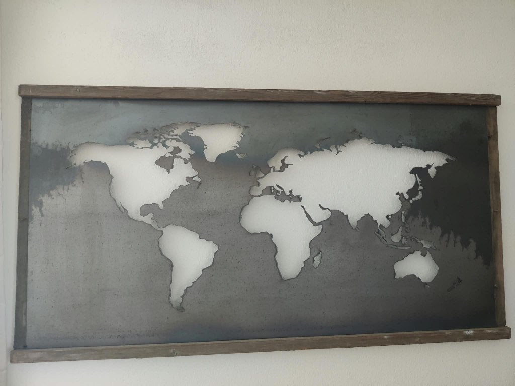 Industriele wereldkaart, Industrieel, Decoratieobject, Ophalen of Verzenden, Zo goed als nieuw