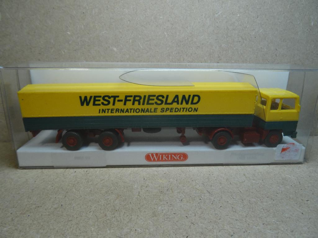 WIKING 1/87 FORD Transcontinental + Huif-Oplegger Zie Foto`s, Hobby en Vrije tijd, Ophalen of Verzenden, Zo goed als nieuw, Bus of Vrachtwagen