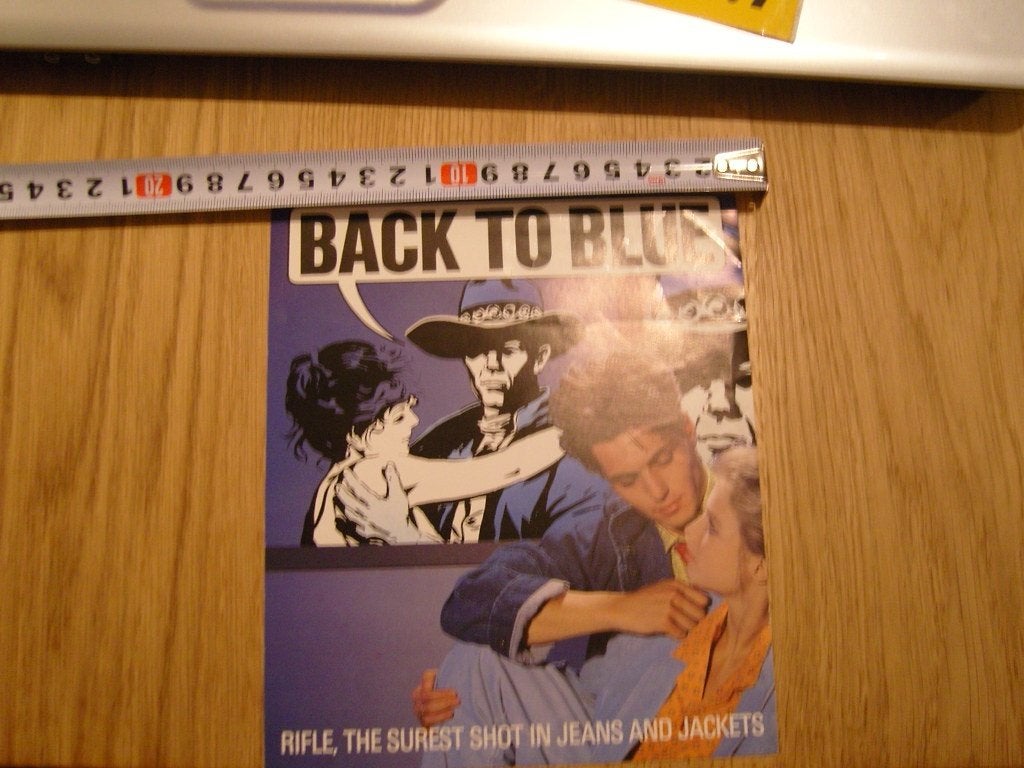 sticker back to blue RIFLE, the surest shot in jeans jackets, Ophalen of Verzenden, Zo goed als nieuw