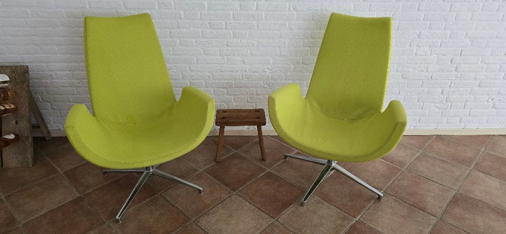 Set Infinity Beetle High Back design fauteuils in lime green, Ophalen, Gebruikt, 75 tot 100 cm, Stof