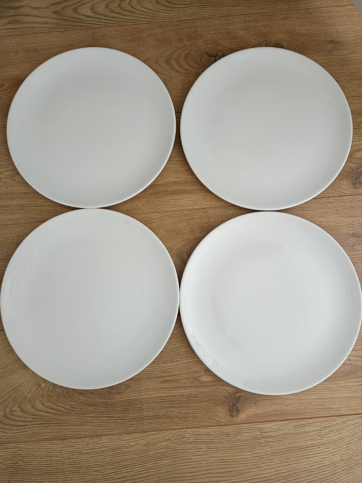 4 IKEA aardewerk pizzaborden, wit, diameter 32 cm, Ophalen, Gebruikt, IKEA, Bord(en)