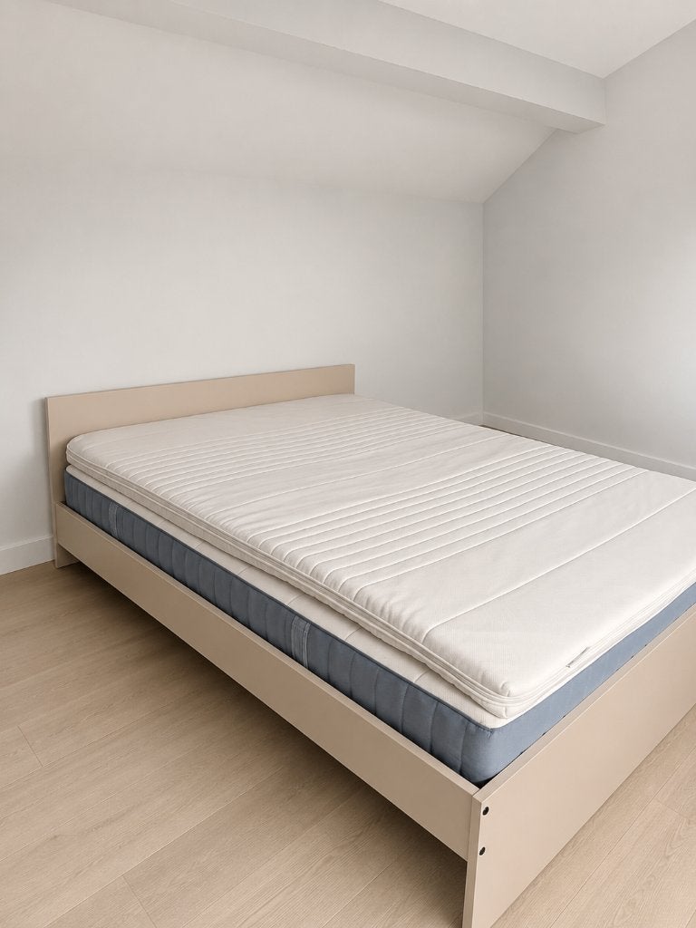 Twee persoonsbed, Ophalen, Beige, 140 cm, 200 cm