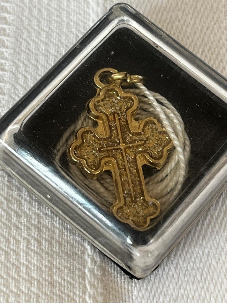 Christelijk Orthodox Byzantijns kruis, goudkleur, Ophalen of Verzenden, Nieuw, Sieraad, Overige religies