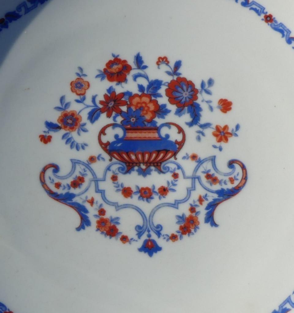 Gebak Set / Taart Stel Wit met Blauw Oranje Abstract Patroon, Huis en Inrichting, Keuken | Servies, Nieuw, Bord(en), Wedgwood