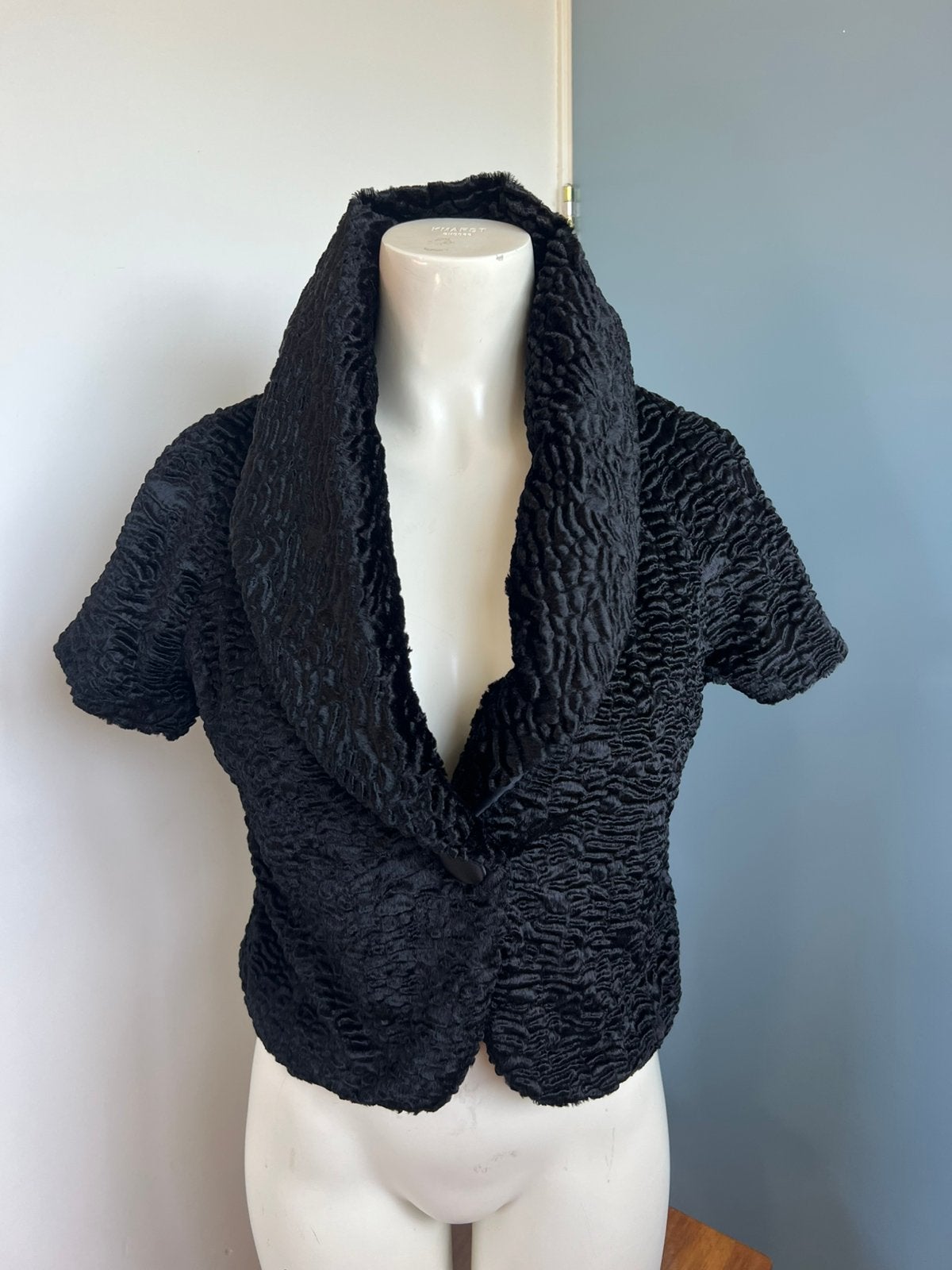 Mexx zwart faux-fur bolero kort jasje 36, Mexx, Zwart, Ophalen of Verzenden, Zo goed als nieuw